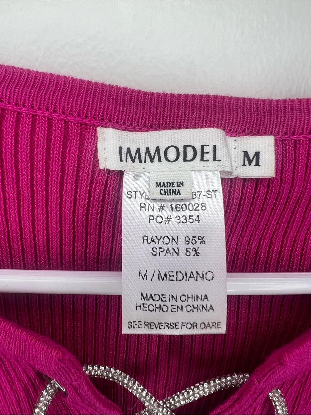 Fuchsia Lace-Up Ribbed Mini Dress - Picture 5 of 5